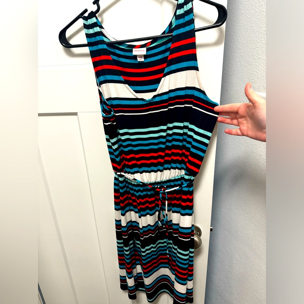 Merona Sleeveless Striped Dress- V-neck
